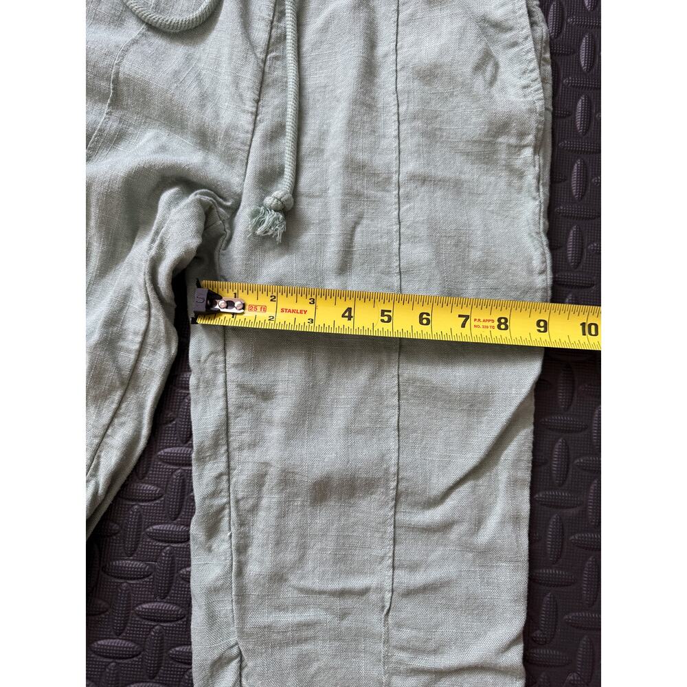 JLUXLABEL Linen Blend Drawstring Pants NWT Sage Green Resort Wide Leg S - Picture 10 of 11